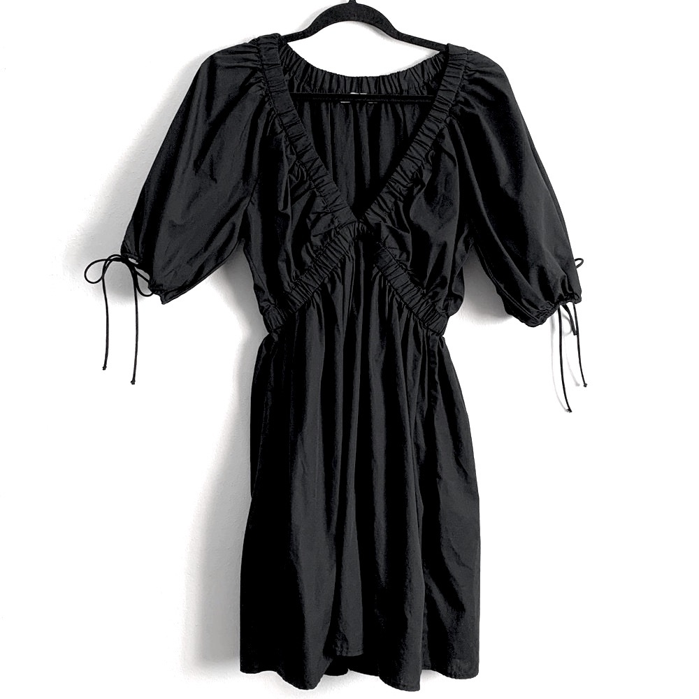 Abercrombie & Fitch Empire Waist Puff Sleeves V-Neckline Mini Dress